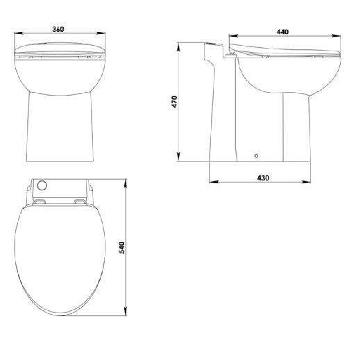 Sani-Start dual flush macerating toilet