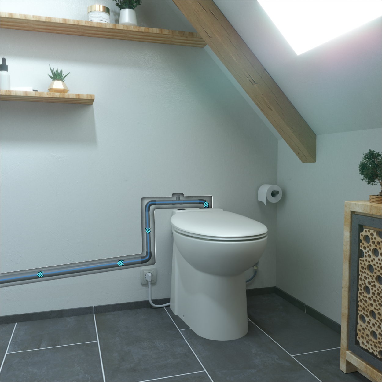 Sani-Start dual flush macerating toilet