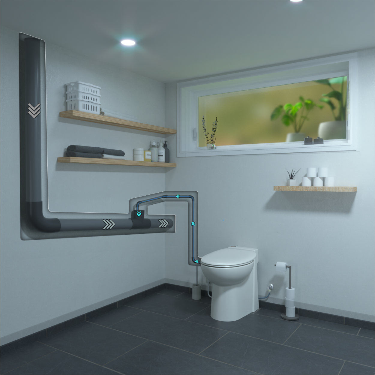 Sani-Start dual flush macerating toilet