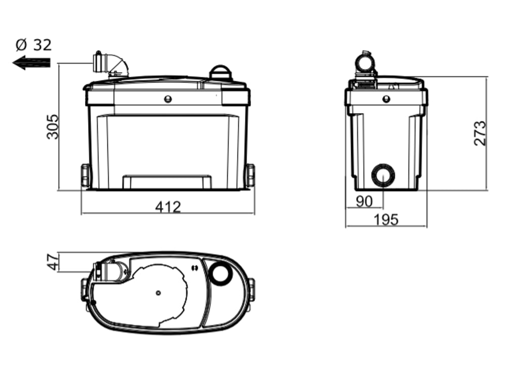 Sani-Lift Elite compact automatic wastewater lifting pump